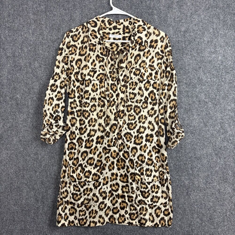 Equipment Femme Dress Womens Size S Brown Leopard Safari Shirt Casual